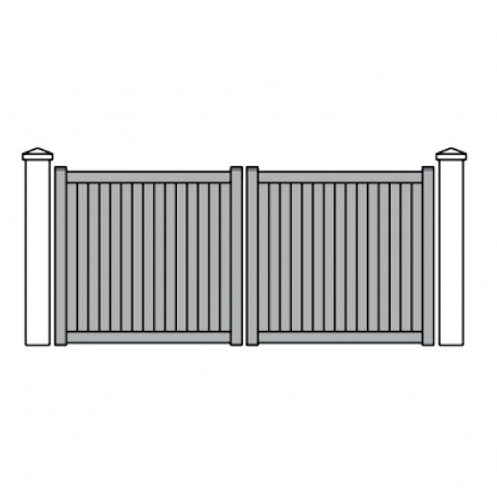 2 vt. larg. 2700 à 3000 mm. Haut. 1451 à 1850  Portail PVC 