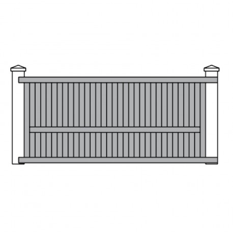 larg. 2700 à 3000 mm. Haut. 1050 à 1450 Portail coulissant PVC