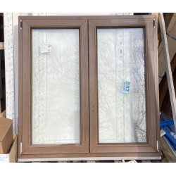 Fenêtre PVC plaxé aspect bois 2 ouvrants – L 1285 x H 1300