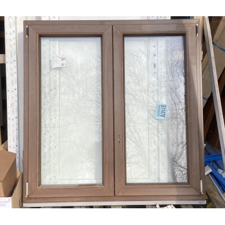 Fenêtre PVC plaxé aspect bois 2 ouvrants – L 1285 x H 1300