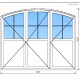 Porte fenêtre PVC cintré 3 ouvrants – L 2442 x H 1985
