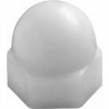 Ecrou polyamide bombé borgne - taille M7 Blanc RAL 9016 qte mini 100